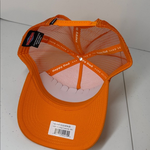 Happy Dad Classic Trucker Hat Orange Mesh Snapback Embroidered Logo OSFM, NWT - Picture 3 of 7